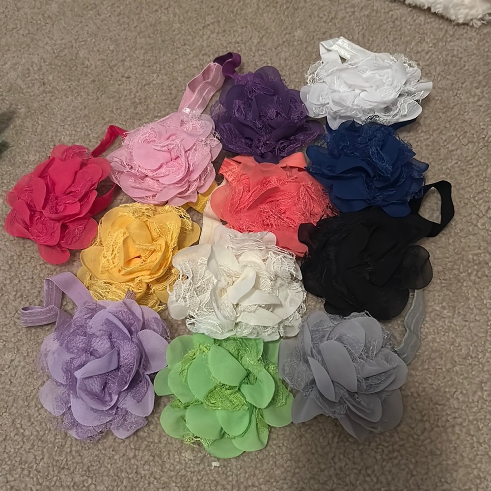 Floral baby bow set